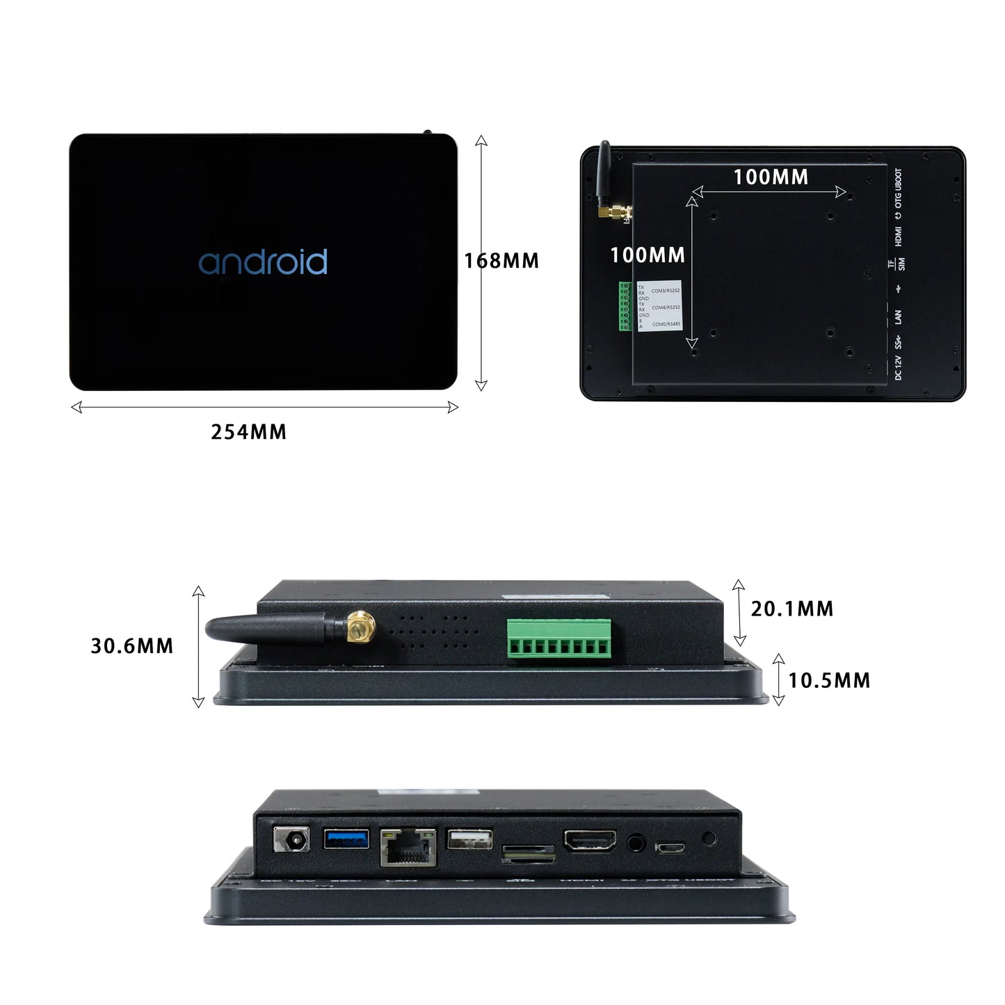 10.1 Inch IP65 Android RK3568 Capacitive Touch Screen Monitor Display CNC Machine Wall Industrial Computer Accessory - Cubetouch